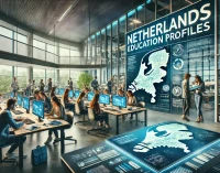 DALL·E 2025-02-17 10.54.02 - A realistic wide-angle photograph representing 'Netherlands Education Profiles.' The image features a group of students and professionals in a modern .webp