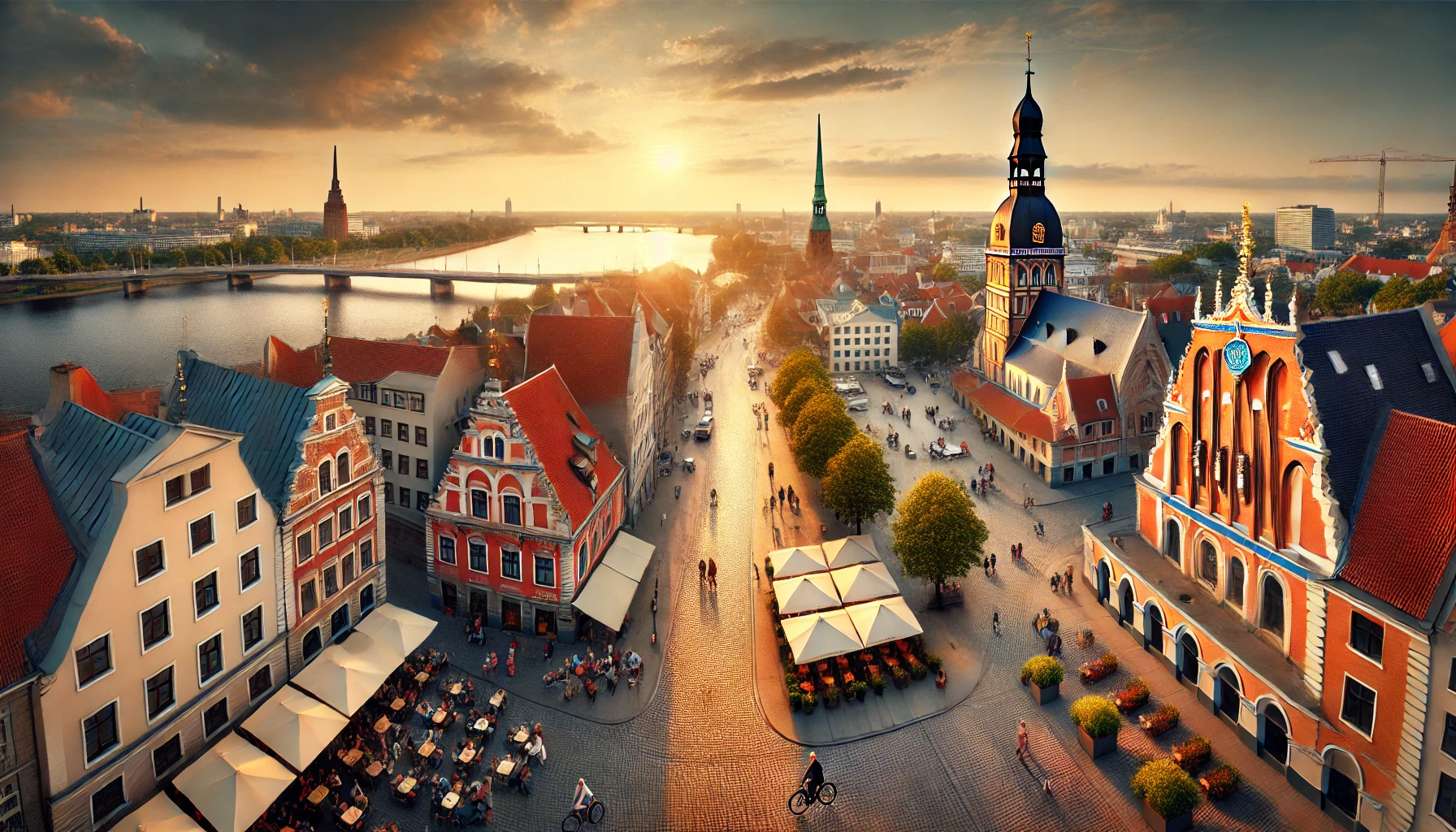 DALL·E 2025-02-17 10.56.48 - A realistic wide-angle photograph representing Latvia. The image captures a scenic cityscape of Riga, featuring the historic Old Town with its medieva.webp